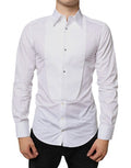 Men's White Bib Cotton Poplin Formal Dress Shirt