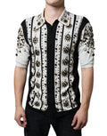 Men's White Black Silk Studded Stone Crystal Shirt And