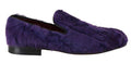 Women's Purple Sheep Fur Leather Loafers