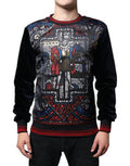 Men's Multicolor Jacquard Crew Neck Sweatshirt Sweater Clothing