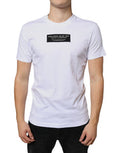 Men's White Cotton Dg Applique Casual T-Shirt