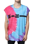 Men's Multicolor Tie Dye Cotton Sleeveless T-Shirt