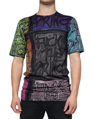Men's Multicolor Graphic Print Cotton T-Shirt