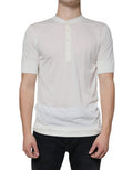 Men's Off White Cotton Short Sleeves T-Shirt Silk
