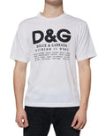 Men's White Cotton Dg Logo Print Casual T-Shirt