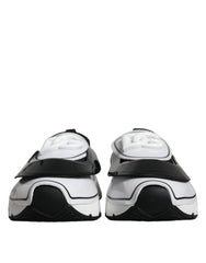 Men's White Black Logo Plaque Daymaster Sneakers Shoes And Leather