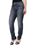 Women's Dark Blue Cotton Stretch Skinny Denim Jeans Elastane Clothing
