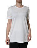 Women's White Cotton Crew Neck Short Sleeve T-Shirt
