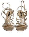 Women's Viscose Silk Strappy Stiletto Beige