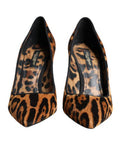 Women's Leopard Calf Hair Heel Brown Viscose