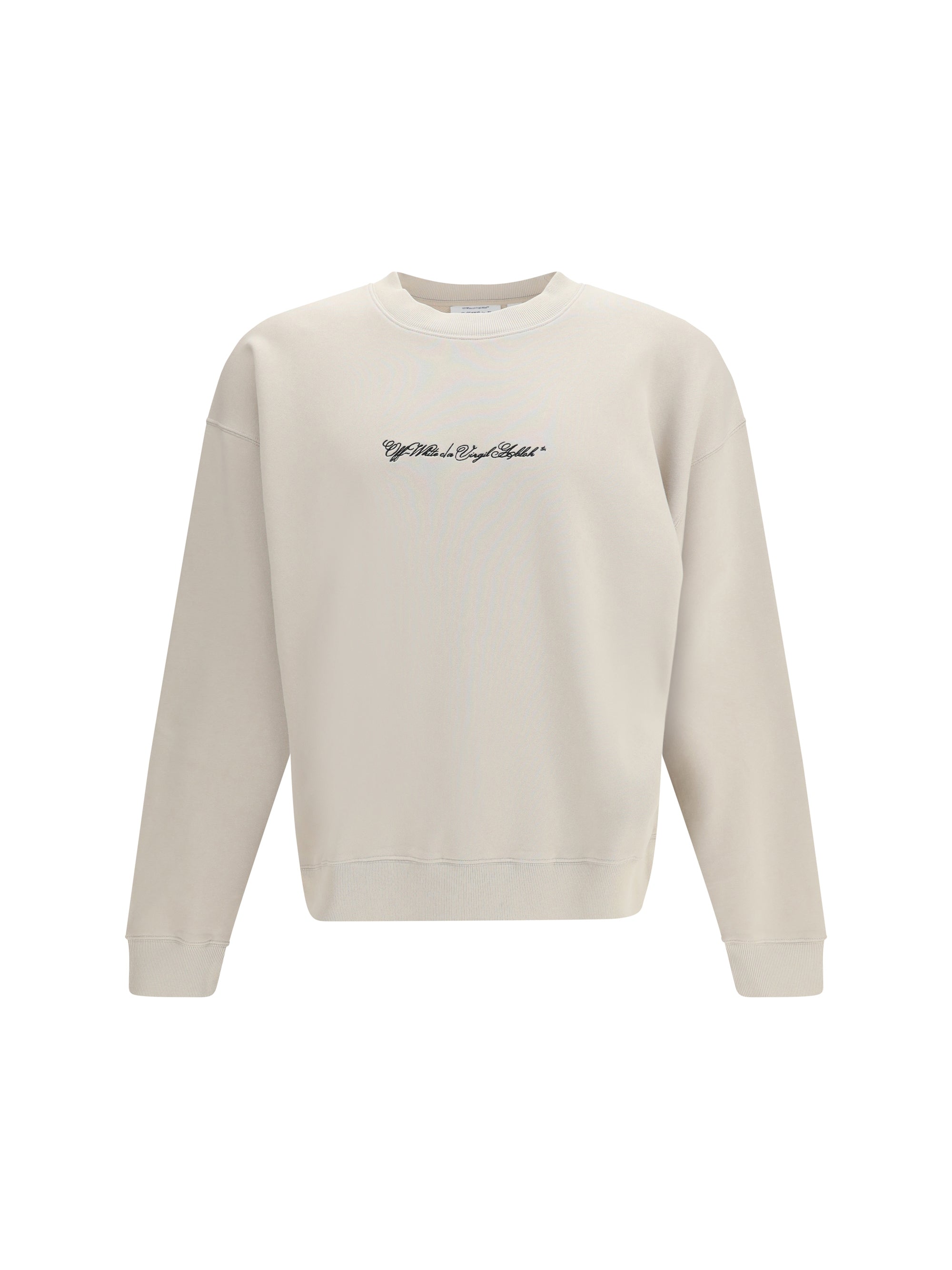 Off-White Script Arrow Sweatshirt — Beige