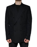 Men's Black Linen Double Breasted Dress Blazer Cotton
