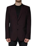 Men's Bordeaux Wool Single Breasted Dress Blazer Polyester Elastane