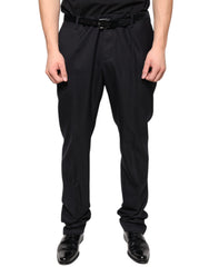 Men's Black Wool Skinny Dress Formal Pants