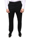 Black Wool Skinny Men Dress Pants Elastane