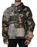 Men's Multicolor Camouflage Hooded Sweatshirt Sweater Polyester Cotton Elastane Clothing