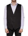 Men's Black Cotton Waistcoat Dress Formal Vest Viscose