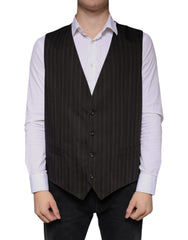 Men's Black Cotton Waistcoat Dress Formal Vest Viscose