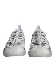 Men's White Silver Low Top Ns1 Sneakers Shoes