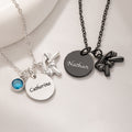Personalizado Birthstone Negro Cinturón de Encanto Collar de Artes Marciales con NameT eam Cumpleaños Regalo para Adolescentes Chica Karate Judo Taekwondo Lovers