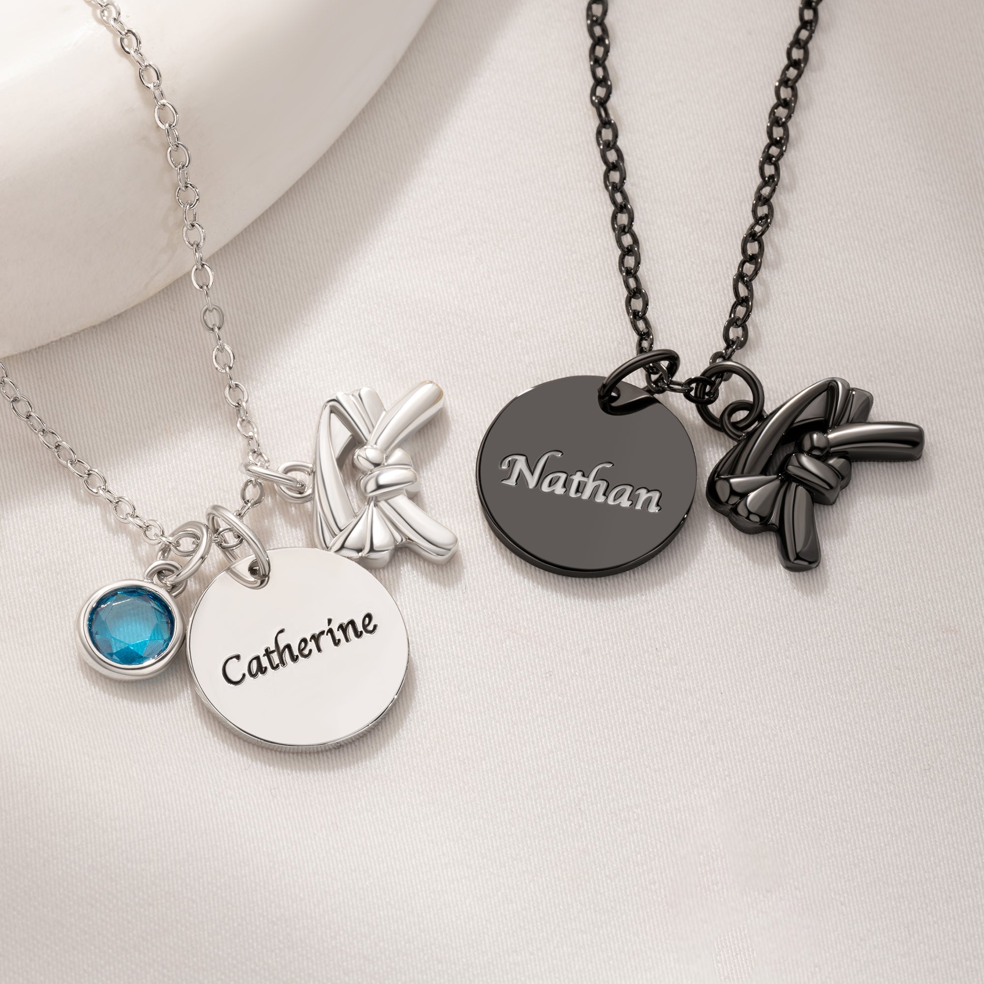 Personalizado Birthstone Negro Cinturón de Encanto Collar de Artes Marciales con NameT eam Cumpleaños Regalo para Adolescentes Chica Karate Judo Taekwondo Lovers