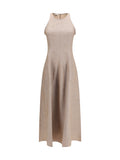 Brunello Cucinelli Sparkling Linen Twill Dress — Rose