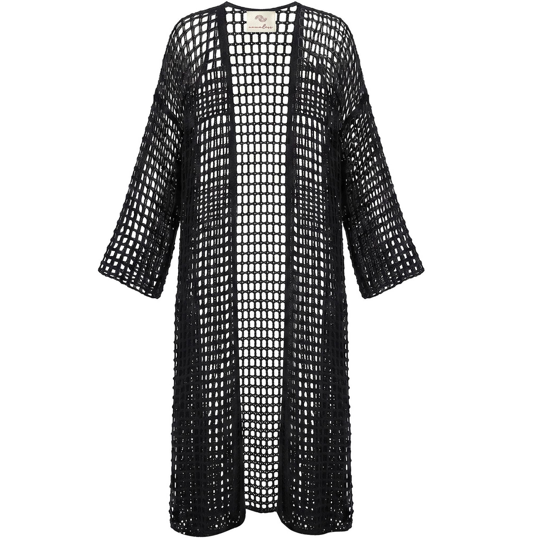 Midnight Net Robe in Black