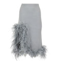 Grey Knit Skirt With Feathers