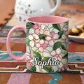 Taza de Café de Cerámica Personalizada con Diseño Floral y Nombre Uso Diario Día de la Madre Regalo de Cumpleaños para Mujer
