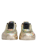 Men's Gold Sequin Iridiscent Daymaster Sneakers Shoes Polyester Lamb Leather