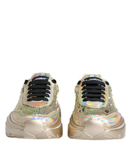 Men's Gold Sequin Iridiscent Daymaster Sneakers Shoes Polyester Lamb Leather