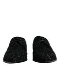 Men's Black Embellished Suede Derby Formal Shoes