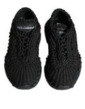 Women's Black Knitted Daymaster Sneakers Shoes Fabric