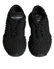 Women's Black Knitted Daymaster Sneakers Shoes Fabric