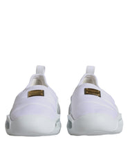 Women's White Padded Fabric Low Top Sneakers Shoes