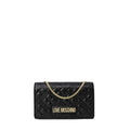 Women's Quilted Polyurethane Shoulder Bag Black