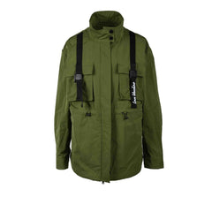 Women's Green Polyester Parka Clothing