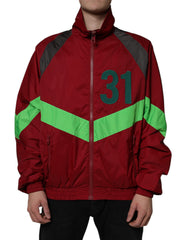 Men's Multicolor Nylon Full Zip Windbreaker Jacket Polyester Clothing