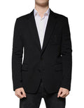 Men's Black Wool Single Breasted Formal Blazer Virgin Nylon Clothing