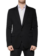 Men's Black Wool Single Breasted Formal Blazer Virgin Nylon Clothing
