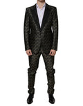 Men's Black Stars Jacquard Sicilia 2 Piece Suit