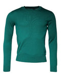 Men's Virgin Wool Crew Neck Sweater Green