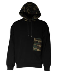 Men's Black Camouflage Hooded Sweatshirt Sweater Cotton Polyester Nylon Clothing