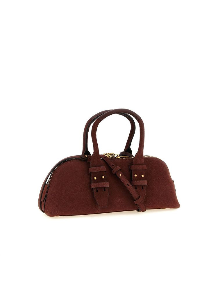 Pinko Bowling Baguette Shoulder Bag — Bordeaux
