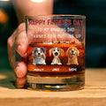 Personalizado To My Amazing Dad 3D Cartoon Dog 10 oz Whiskey Glass with 1-4 Names Happy Father's Day Gift for Dog Dad Dog Lover