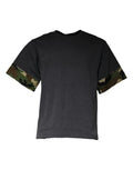 Men's Dark Gray Camouflage Crew Neck T-Shirt Cotton Nylon