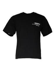 Men's Black Amore Print Cotton Crew Neck T-Shirt