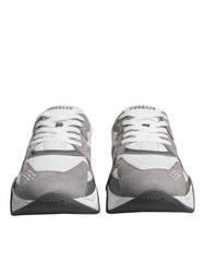 Men's Grey Leather Neoprene Chunky Low Top Squalo Sneakers Shoes Gray Co Vl