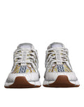 Men's White Trigreca Barocco Print Low Top Sneakers Shoes Pu Pes Co