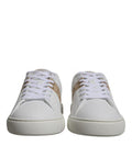 White Brown Greca Print Tpu Low Top Men Sneakers Shoes